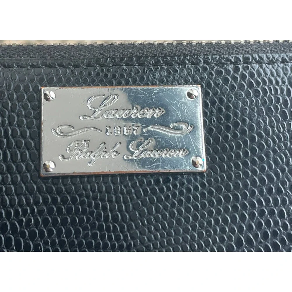 Lauren Ralph Lauren Newbury Full-Zip Black Leather Wallet